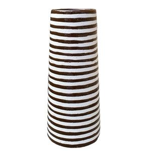 Brown & White Stripe Vase